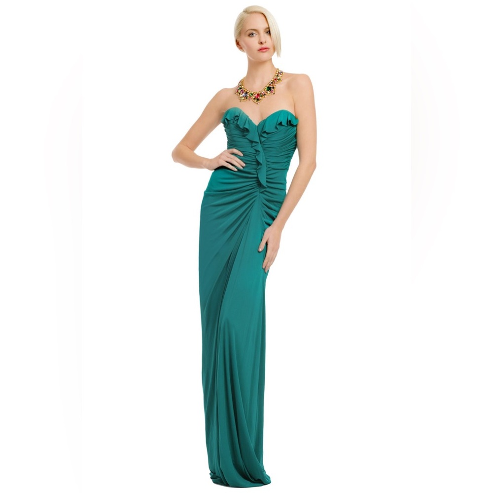 Badgley Mischka Emerald/Green strapless dress - Size 6
